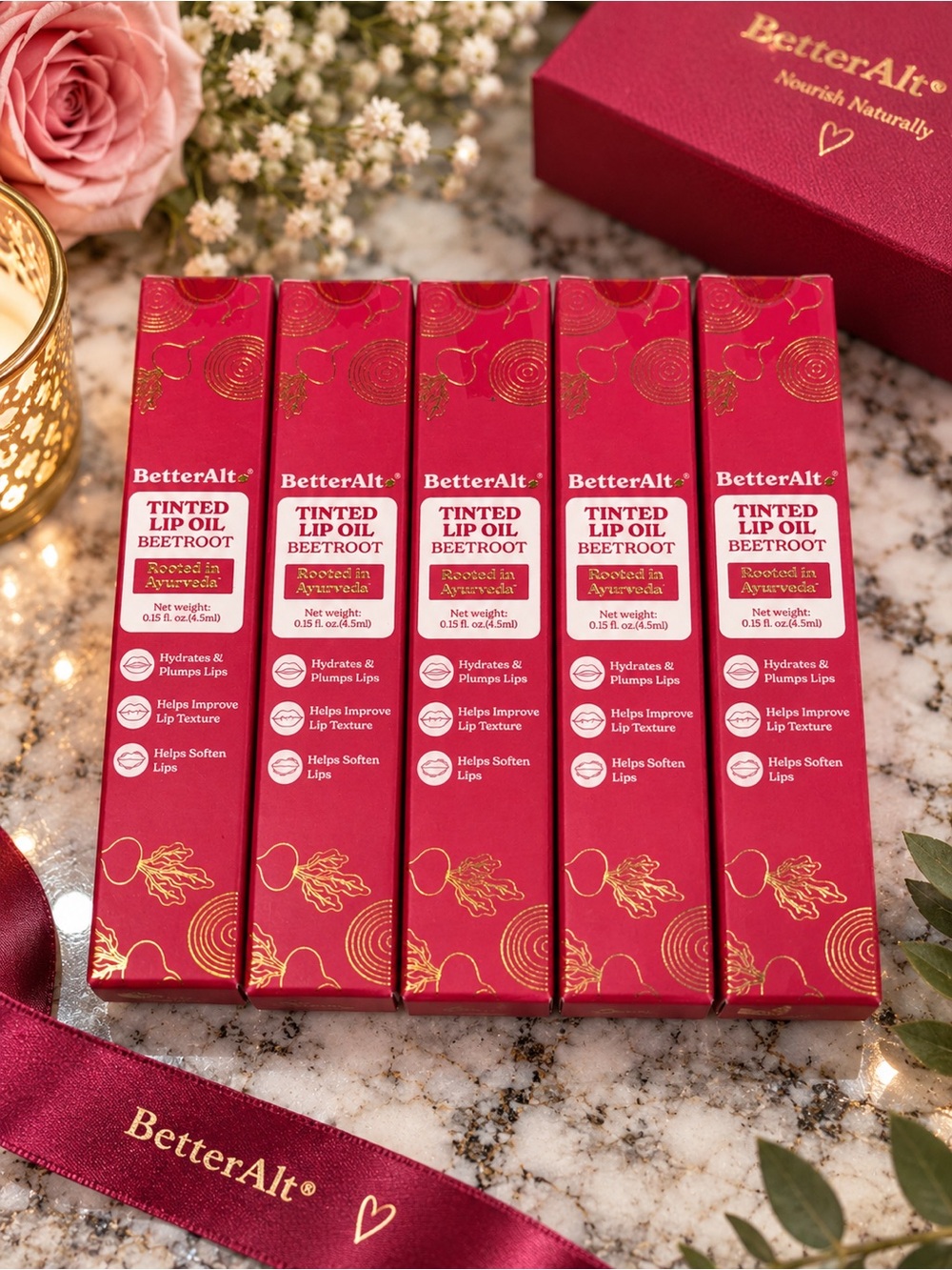 Tinted Lip Oil Beetroot — Hydrating Pink Lip Tint